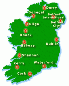 Map of Airports in Ireland